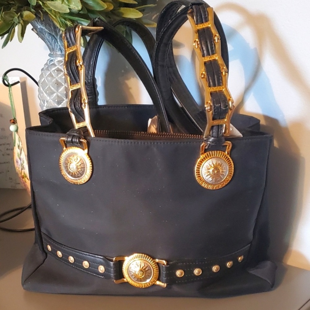VERSACE  Black and Gold Women's Handbag Coa included
